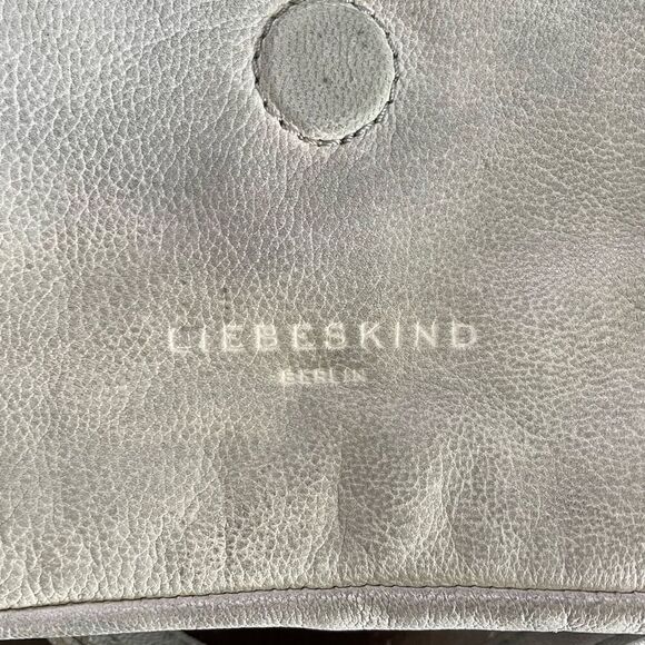 Liebeskind Berlin Nyala Goat Leather Colored Snake Crossbody Purse Bag Grey - Picture 9 of 13